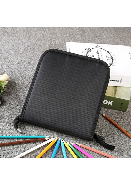 B-48DELİK Stili Büyük Siyah Kalem Kutusu Delikli Katlanabilir Kırtasiye Saklama Sanat Kalemleri Boyama Kalem Kutu Çantaları Okul Ofis Hediye (Yurt Dışından) indirimleri