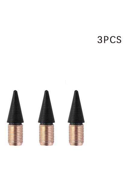 3 Adet Kalem Kafası Stili Geri Çekilebilir Sonsuz Kurşun Mini Metal Mürekkepsiz Sınırsız Yazma Kalem Yaratıcı Imza Kalem Çocuklar Için Hediye Kırtasiye (Yurt Dışından)