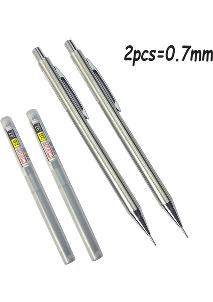 2 Adet - 0.7mm Tarzı Tam Metal Otomatik Kurşun Kalem Yüksek Kaliteli Yazma Okul Kırtasiye Ofis Malzemeleri Lotu (Yurt Dışından)