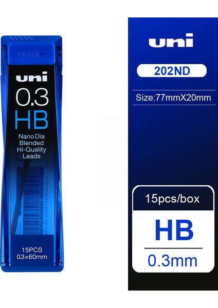 0,3 Mm-Hb Stili Unı Kurşun Kalem Ucu | 202ND Nano Sert Kurşun Kalem Çekirdeği Kolay Kırılmaz ve Pürüzsüz Yazma (Yurt Dışından)