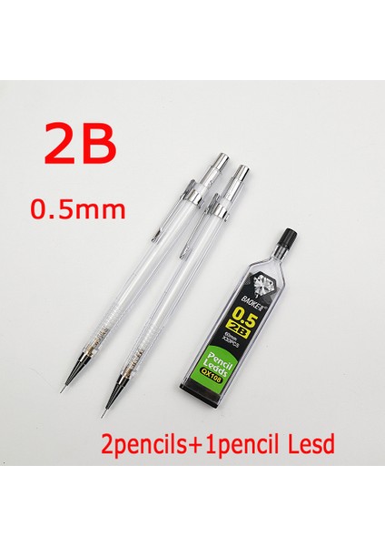 2ADET-0.5MM- 1yeniden Doldurma Stili 2 Adet Otomatik Kurşun Kalem Boyama ve Yazma Okul Malzemeleri Gönder 1 Kutu Kurşun Kalem (Yurt Dışından)