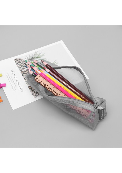 Siyah 01 Stili Siyah Beyaz Gri Şeffaf Fermuarlı Kalem Çantası Naylon File Kalem Kutusu Ofis Öğrenci Kalem Kutusu Kırtasiye Depolama Aracı (Yurt Dışından) fırsatları