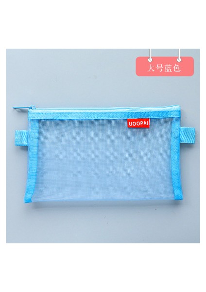 Büyük Mavi Stil Şeffaf Fileli Kalem Kutusu Renkli Kalem Kılıfı Kalem Çantası Öğrenciler Sınav Kırtasiye Depolama Çantası Okul Ofis Malzemeleri (Yurt Dışından)