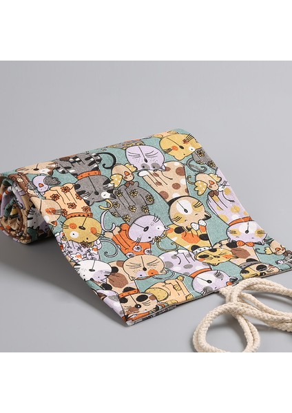 12 Yuva Stili Yuvarlanabilir Kalem Çantası Kalem Kutusu Çok Fonksiyonlu Tuval Depolama Çantası Öğrenci Yazma Kırtasiye Için Sulu Boya Yuvaları (Yurt Dışından) modelleri