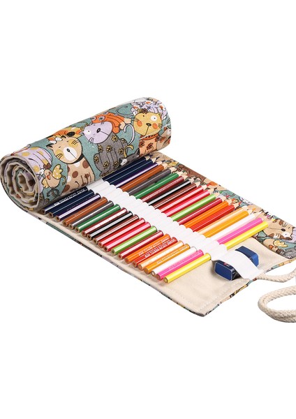 12 Yuva Stili Yuvarlanabilir Kalem Çantası Kalem Kutusu Çok Fonksiyonlu Tuval Depolama Çantası Öğrenci Yazma Kırtasiye Için Sulu Boya Yuvaları (Yurt Dışından) indirimleri