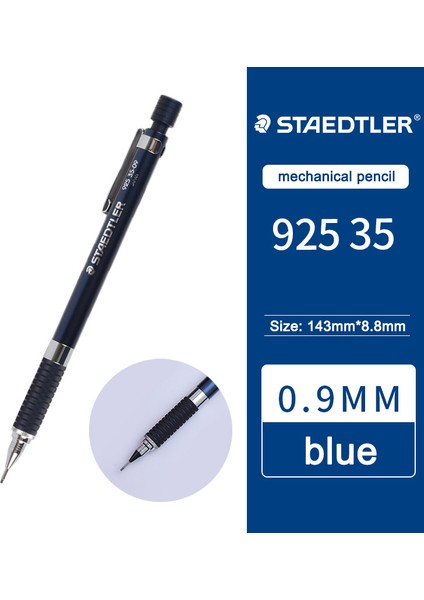 Mavi 92535 0,9 mm Stili Staedtler Mekanik Kurşun Kalem | 35 Öğrenci Çizim 0.3 | 0.5 | 0.7 | 0.9 | Kırılmaya Karşı Düşük Ağırlık Merkezi (Yurt Dışından)