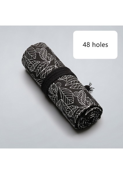 48 Delik 1 Adet Stil Delikli Tuval Okul Kalem Kutusu Rulo Kalemlik Büyük Sevimli Yapraklı Kalemlik Kızlar ve Erkekler Için Kalem Çantası Kırtasiye Kılıfı (Yurt Dışından)
