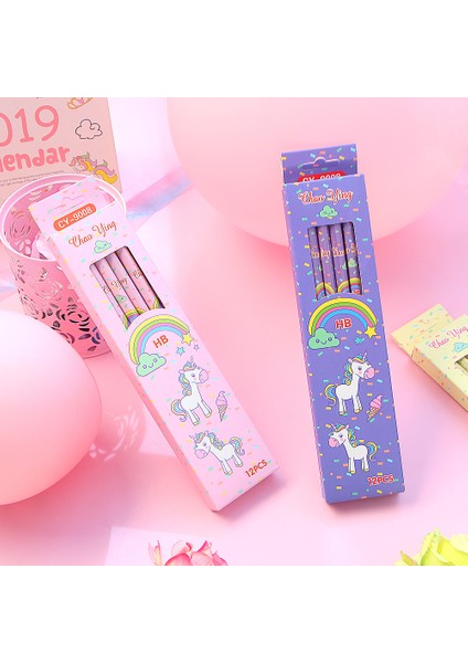 Mor Tarzı Sevimli Kawaii Karikatür Unicorn Kurşun Kalem Hb Çizim Malzemeleri Çocuklar Hediye Için Okul Ofis Malzemeleri (Yurt Dışından) modelleri