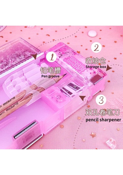 F Stili Yeni Ute Çok Fonksiyonlu Kum Glitter Stil Kalem Kutusu Büyük Kapasiteli Kırtasiye Kutusu Yaratıcı Okul Malzemeleri Kalem Kutusu (Yurt Dışından) fırsatları