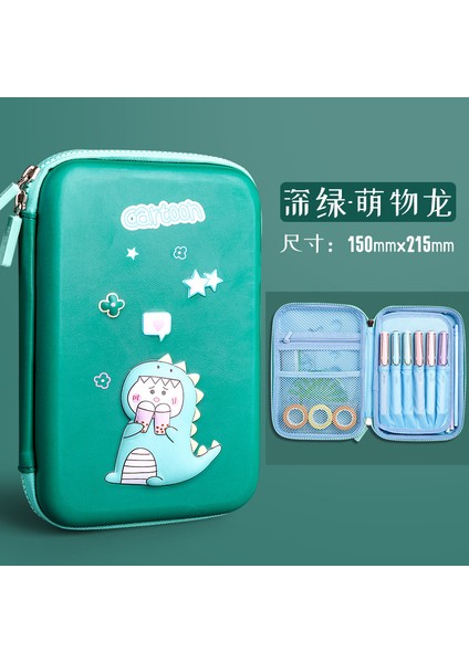 Ordu Yeşili Tarzı Kawaii Unicorn Kız Sevimli Okul Kırtasiye Malzemeleri Yüksek Kapasiteli Kalemlik (Yurt Dışından)