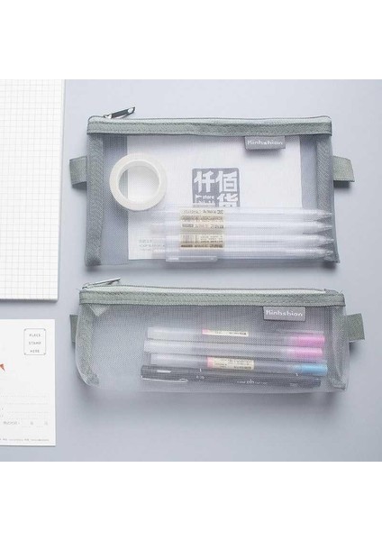 No.32 Tarzı Şeffaf Meool Kalem Kutusu Kapasiteli Naylon Kalem Çantası - Çocuk Hediye Ofis Malzemeleri Kreatif Papeterie (Yurt Dışından) fırsatları