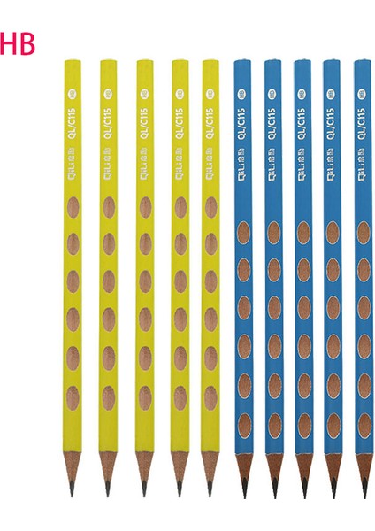 Kırmızı Stil 10 Üçgen Hb 2b Ahşap Kalem Delikli Çocuk Yaratıcı Kalem Hediye Okul Ofis Malzemeleri Kırtasiye Düzeltme Aracı (Yurt Dışından)