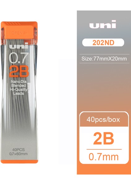 0.7mm-2b Stili Unı Kurşun Kalem Ucu | 202ND Nano Sert Kurşun Kalem Çekirdeği Kolay Kırılmaz ve Pürüzsüz Yazma (Yurt Dışından)