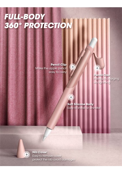 Mavi Stil Supcase Silikon Koruyucu Kılıf Apple Pencil 1 Için 1.nesil, Kaymaz Tutma ve Uç Kapağı 3 Parça Aksesuarları (Yurt Dışından) modelleri