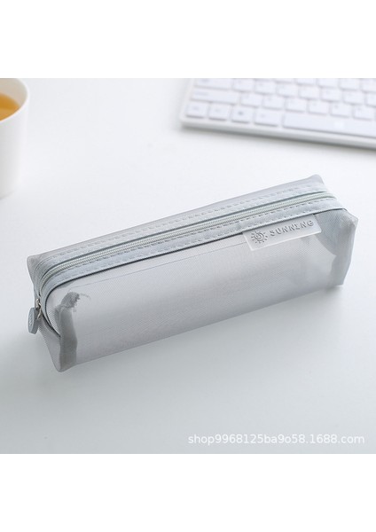 D Stili Şeffaf Kırtasiye Çantası Sınav Özel Öğrenci Ağ Fileli Kalem Kutusu Geniş Kapasiteli Lise Giriş Sınavı Kalem Çantası (Yurt Dışından)