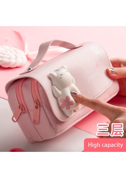 Dantel Mor Tarzı Sevimli Kawaii Büyük Kapasiteli Kalem Kutusu Okul Kalem Kutusu Malzemeler Kalem Çantası Kızlar Hediye Kılıfı Kırtasiye (Yurt Dışından) fırsatları