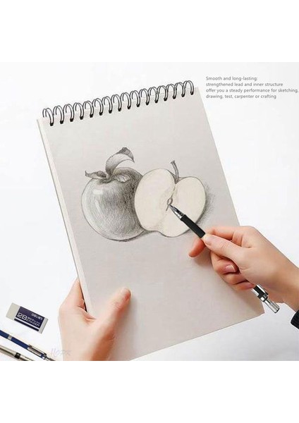 Siyah Kalem F Stili Ayarla Mekanik Kalem Seti 2b Otomatik Kalemler ile Siyah Kurşun Yedekleri Için Taslak Çizim, Yazma, El Sanatları (Yurt Dışından) fiyatları