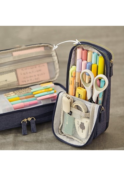 Siyah Stil Angoo Genç Kalem Çantası Kalem Kutusu, Nane Çizgili Basit Pembe Noktalar Tuval Kalem Telefon Tutucu Saklama Poşeti Okul Malzemeleri F171 (Yurt Dışından) fırsatları