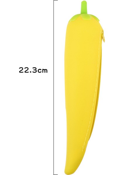 Sarı Biber Tarzı Sebze Meyve Silikon Kalem Çantası Yaratıcı Havuç Muz Sıcak Biber Tasarımı Kalem Kutusu Çocuklar Öğrenciler Kalem Kılıfı Kozmetik Çantası (Yurt Dışından)