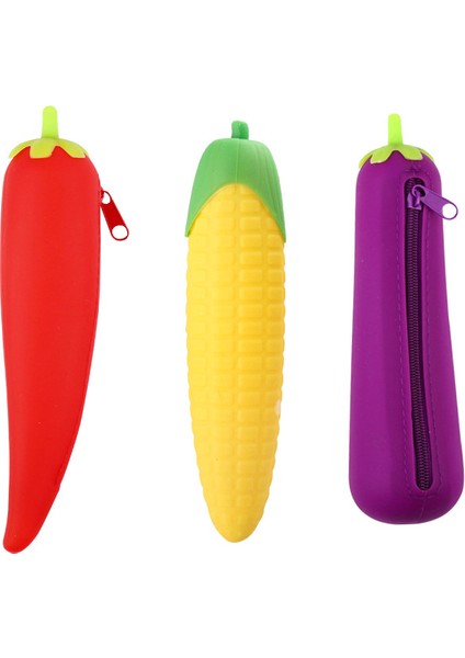 Sarı Biber Tarzı Sebze Meyve Silikon Kalem Çantası Yaratıcı Havuç Muz Sıcak Biber Tasarımı Kalem Kutusu Çocuklar Öğrenciler Kalem Kılıfı Kozmetik Çantası (Yurt Dışından) fiyatları