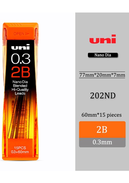 0,3 2b Stili 1 Adet Unı 202ND Otomatik Kurşun Kalem Doldurma Ilkokul Öğrencileri Için Sürekli Yazma 2bhbh Nano-Grafit (Yurt Dışından)