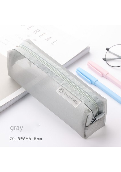 Gri Stil Renkli Şeffaf Fileli Kalem Çantası Yüksek Kaliteli Naylon Kalem Kutusu Öğrenci Okul Malzemeleri Sevimli Kırtasiye Için Depolama Kalem Çantası (Yurt Dışından)