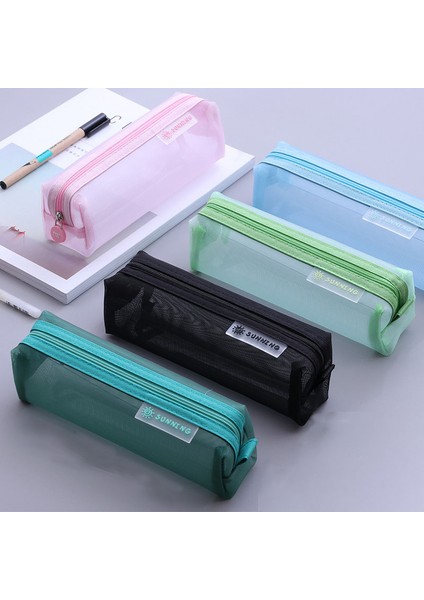Gri Stil Renkli Şeffaf Fileli Kalem Çantası Yüksek Kaliteli Naylon Kalem Kutusu Öğrenci Okul Malzemeleri Sevimli Kırtasiye Için Depolama Kalem Çantası (Yurt Dışından) modelleri