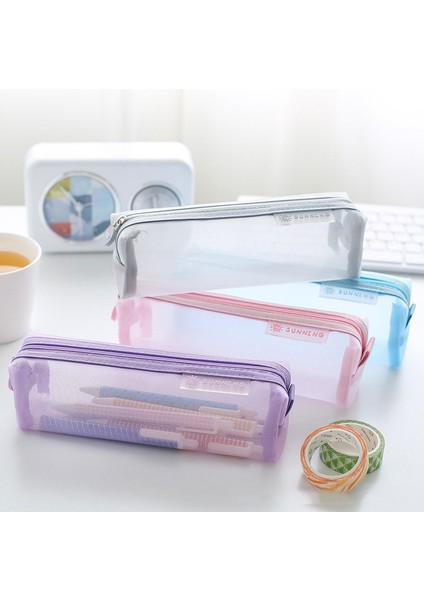 Gri Stil Renkli Şeffaf Fileli Kalem Çantası Yüksek Kaliteli Naylon Kalem Kutusu Öğrenci Okul Malzemeleri Sevimli Kırtasiye Için Depolama Kalem Çantası (Yurt Dışından) indirimleri