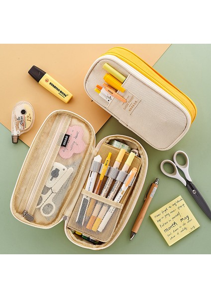 Mavi Beyaz Tarzı Yaratıcı Kilitli Kalem Kutusu Katlanabilir Kanvas Kırtasiye Saklama Kalem Çantası Organizatör Makyaj Seyahat Öğrenci Okul Malzemeleri (Yurt Dışından) fiyatları