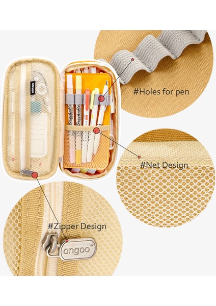 Mavi Beyaz Tarzı Yaratıcı Kilitli Kalem Kutusu Katlanabilir Kanvas Kırtasiye Saklama Kalem Çantası Organizatör Makyaj Seyahat Öğrenci Okul Malzemeleri (Yurt Dışından) fırsatları