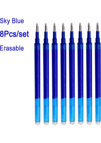 8 Adet Mor Mürekkep Stili 0,5 mm Delvtch ve Silinebilir Jel Kalem Yedek Çubuğu 8 Renk Mürekkep Mermi Ucu Kolu Ofis Okul Yazma Kırtasiye 11CM (Yurt Dışından)