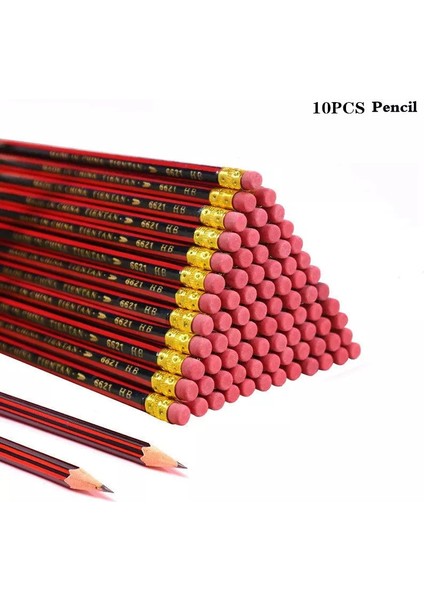 Hb 10 Adet Tarzı Ahşap Kalem Hb Kurşun Kalem Silgili Çocuklar Için Çizim Kalem Okul Yazma Kırtasiye (Yurt Dışından)