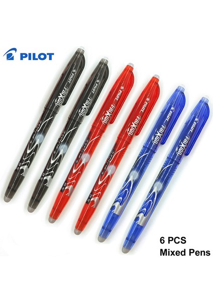 6 Adet Karışık Kalem Stili Pilot Frixion LFB-20EF Silinebilir Jel Kalemler Ince Uçlu Siyahmavikırmızı Mürekkepler (Yurt Dışından)