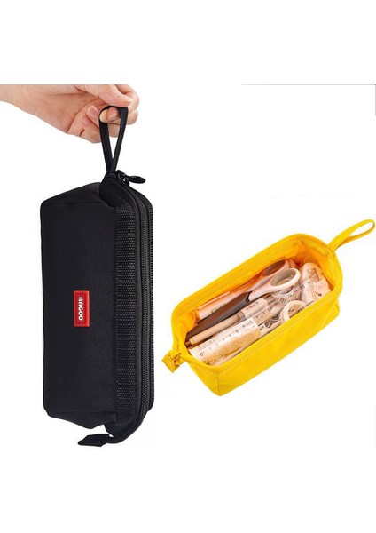 Açık Mavi Stil Büyük Kapasiteli Kalem Kutusu, Basit Kanvas Düz Renk Taşınabilir Okul Kırtasiye Çantası (Yurt Dışından) fırsatları