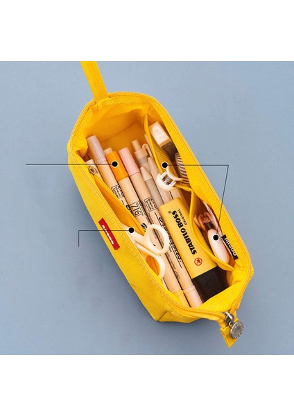 Açık Mavi Stil Büyük Kapasiteli Kalem Kutusu, Basit Kanvas Düz Renk Taşınabilir Okul Kırtasiye Çantası (Yurt Dışından) indirimleri