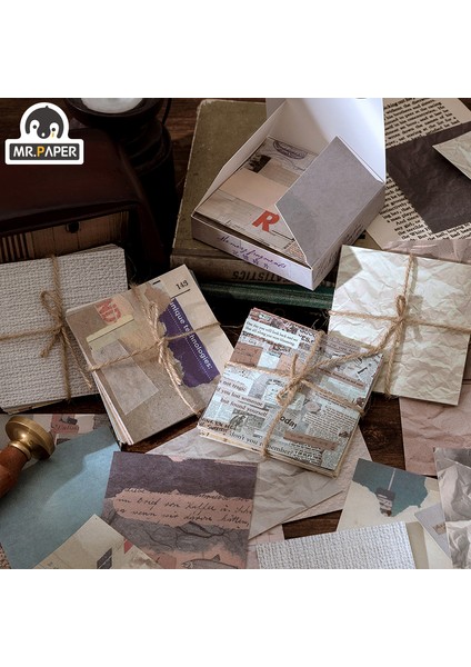 E Stili Bay Kağıt Not Defteri Hafif Kağıt Retro Malzeme Parmak Sıcaklık Serisi Retro Kart Yazma Not Defteri (Yurt Dışından)