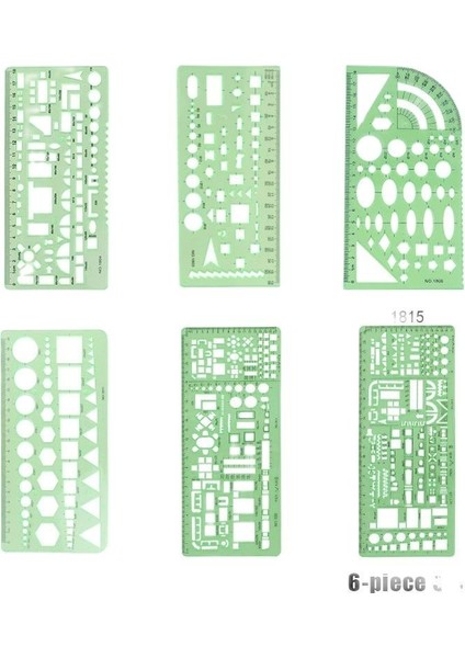 6 Adet Tarzı Geometrik Çizim Şablonu Ölçü Bantlı Plastik Çizim Cetveli Tasarım Ofisi Için (Yurt Dışından) fiyatları