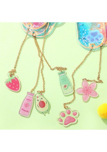 No.1 Tarzı Kawaii Avokado Kedisi Ayraçlar Çok Fonksiyonlu Cetvel Kolye Simli Kitap Ayracı Çocuklar Hediye Okul Ofis Malzemeleri Kırtasiye (Yurt Dışından) modelleri