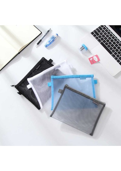 Xl-X Büyük-A4-Mavi Stili Ofis Öğrenci Okul Kırtasiye Kalem Kutusu Makyaj Saklama Çantası Şeffaf Mesh Kalem Kutusu (Yurt Dışından) indirimleri