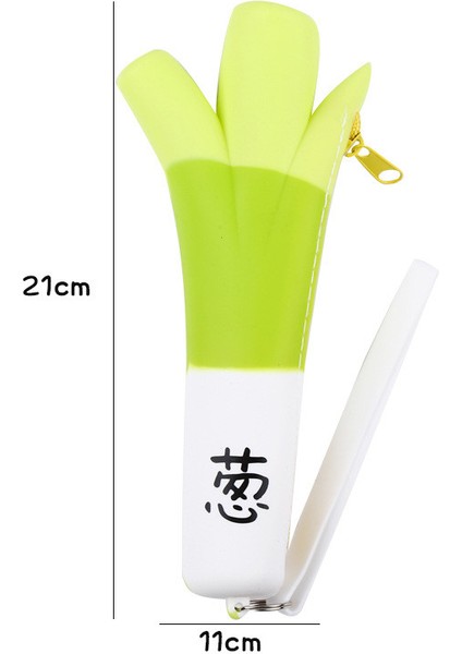 Yeşil Soğan Tarzı Sebze Meyve Silikon Kalem Çantası Yaratıcı Havuç Muz Sıcak Biber Tasarımı Kalem Kutusu Çocuklar Öğrenciler Kalem Kılıfı Kozmetik Çantası (Yurt Dışından)