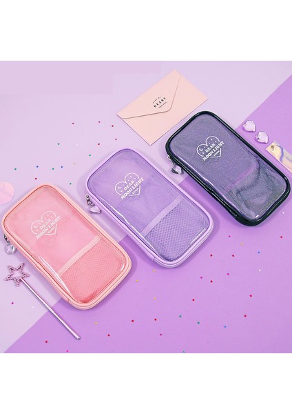 S-Siyah Stili Skkysonıc Şeffaf Jöle Kalem Kutusu Pvc Su Geçirmez Kalp Kiraz S M L Kozmetik Saklama Çantası Kılıfı Kalemlik - (Yurt Dışından) fiyatları