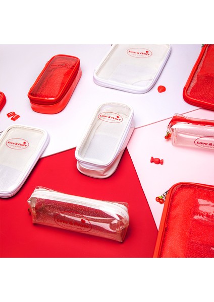 S-Siyah Stili Skkysonıc Şeffaf Jöle Kalem Kutusu Pvc Su Geçirmez Kalp Kiraz S M L Kozmetik Saklama Çantası Kılıfı Kalemlik - (Yurt Dışından) modelleri