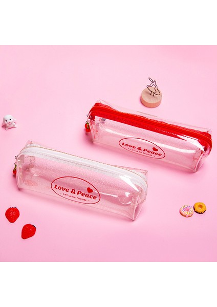 S-Siyah Stili Skkysonıc Şeffaf Jöle Kalem Kutusu Pvc Su Geçirmez Kalp Kiraz S M L Kozmetik Saklama Çantası Kılıfı Kalemlik - (Yurt Dışından) fırsatları