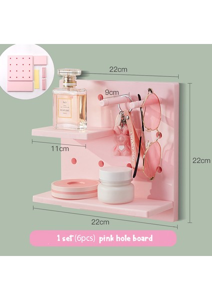 Pembe Delikli Tahta Stili Sevimli Kalemlik Masa Düzenleyici 9 Bölüm Masaüstü Depolama Kutusu Okul Kırtasiye Ofis Düzenleyici Ücretsiz Sticker Kalem Kutusu (Yurt Dışından)