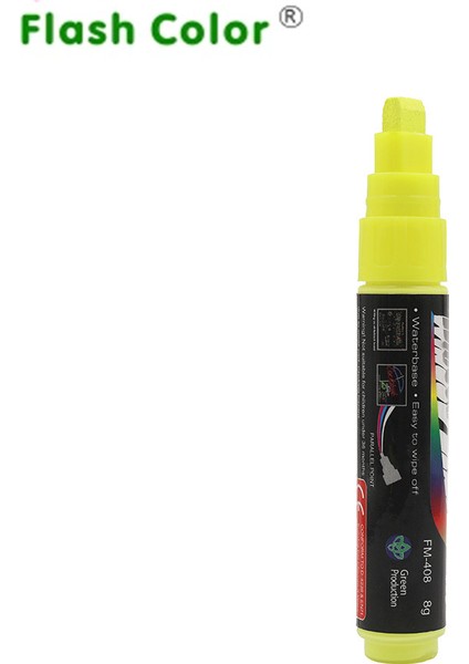 Sarı Düz Uçlu Fluoresan Sıvı Tebeşir Kalemi Marker Kalem - Chalkboard Sticker, Etiket, Pencere, Bardak Için (Yurt Dışından)