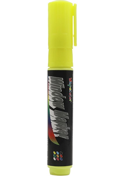 Sarı Düz Uçlu Fluoresan Sıvı Tebeşir Kalemi Marker Kalem - Chalkboard Sticker, Etiket, Pencere, Bardak Için (Yurt Dışından)