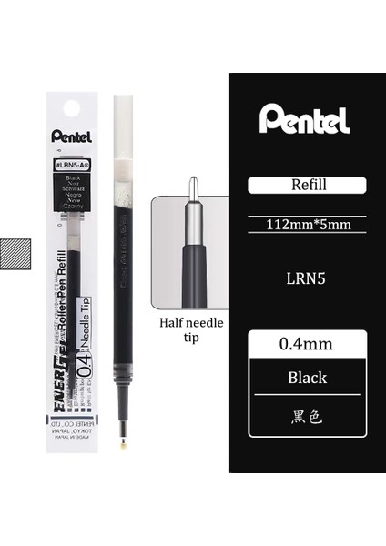 Siyah0,4 mm Stili 6 Adet Pentel Energel Jel Dolma Kartuş Lrn5 Lrn Için BLN75 BLN105 Hızlı Kuruyan Öğrenci Kırtasiye Malzemeleri (Yurt Dışından)