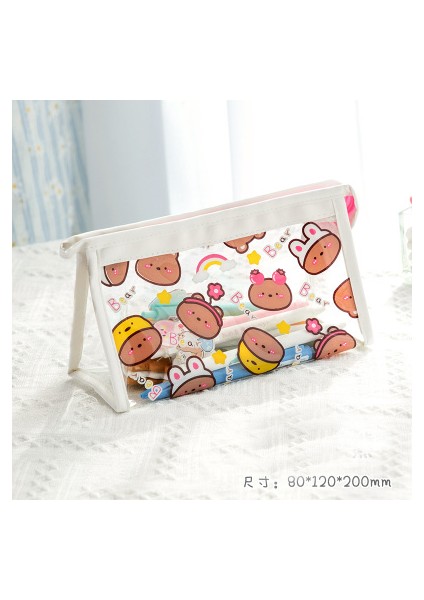 No.1 Tarzı Sevimli Ayı Hayvan Şeffaf Kalem Kutusu Ofis Için Büyük Kapasiteli Kalem Çantası Malzeme Escolar Kawaii Kırtasiye Okul Malzemeleri (Yurt Dışından)