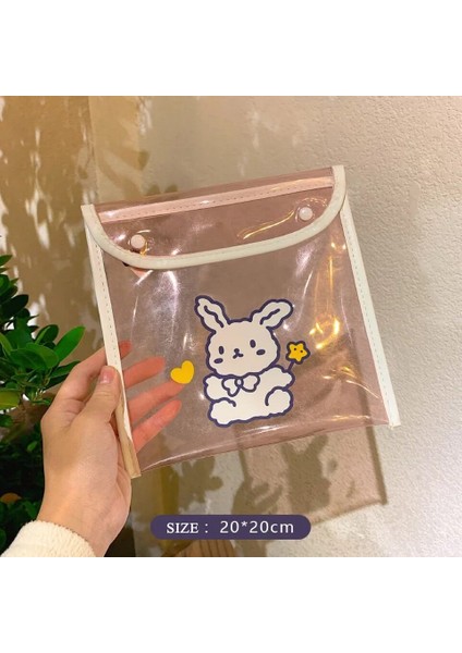 MKS1220 Stili Mınkys Yeni Gelen Şeffaf Sevimli Tavşan Saklama Çantası Kalem Kutusu Makyaj Saklama Çantası Hediye Okul Ofis Kırtasiye (Yurt Dışından)