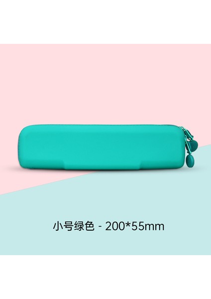 Yeşil (Küçük) Stil Kalem Kutusu Silikon Güzel Basit Kozmetik Çanta Kalem Kutusu Kırtasiye Kutusu Depolama Çantası Yaratıcı Dly Kalem Kutusu Renkli Tatlar (Yurt Dışından)